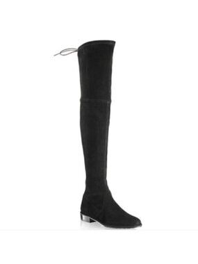 Stuart Weitzman Black Lowland Suede Thigh High Boots - 5, 💯 AUTHENTIC!
